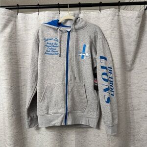 Gray and Blue Detroit Lions Hoodie